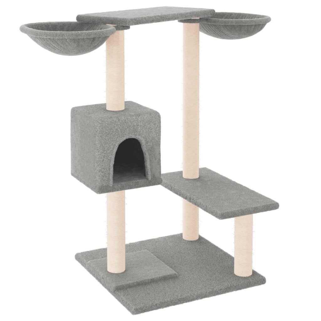 Multi-Level Cat Tree with Scratching Posts in Grey