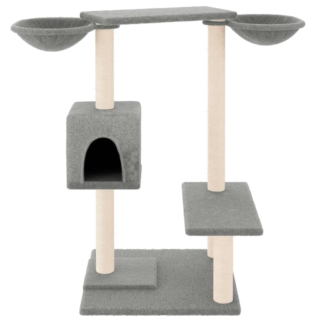 Multi-Level Cat Tree with Scratching Posts in Grey