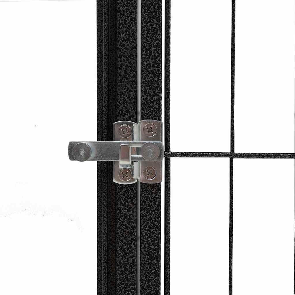Black Dog Playpen with 4 Panels 100x50 cm