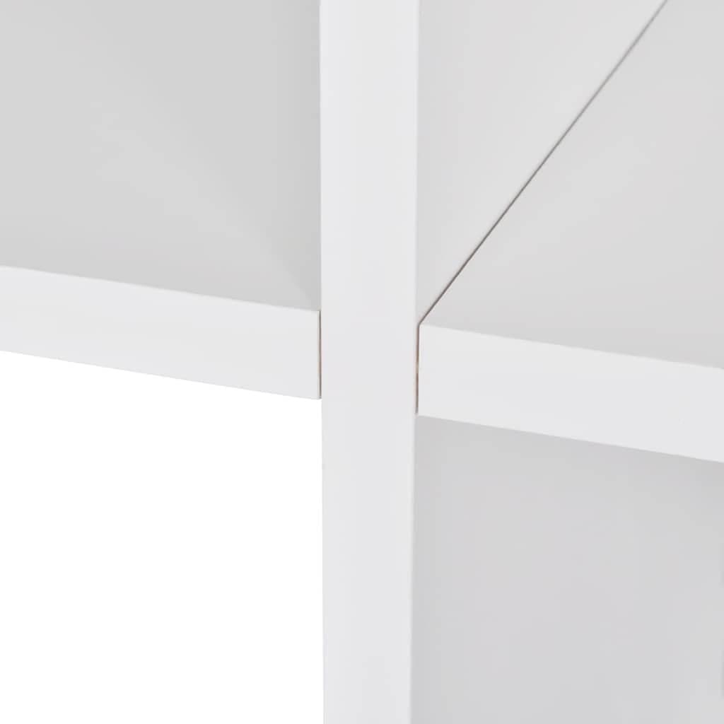White Staircase Bookcase with 6 Open Compartments