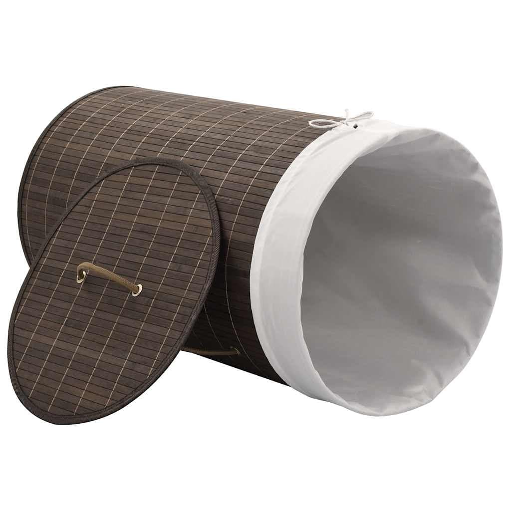 Bamboo Round Laundry Bin with Removable Liner