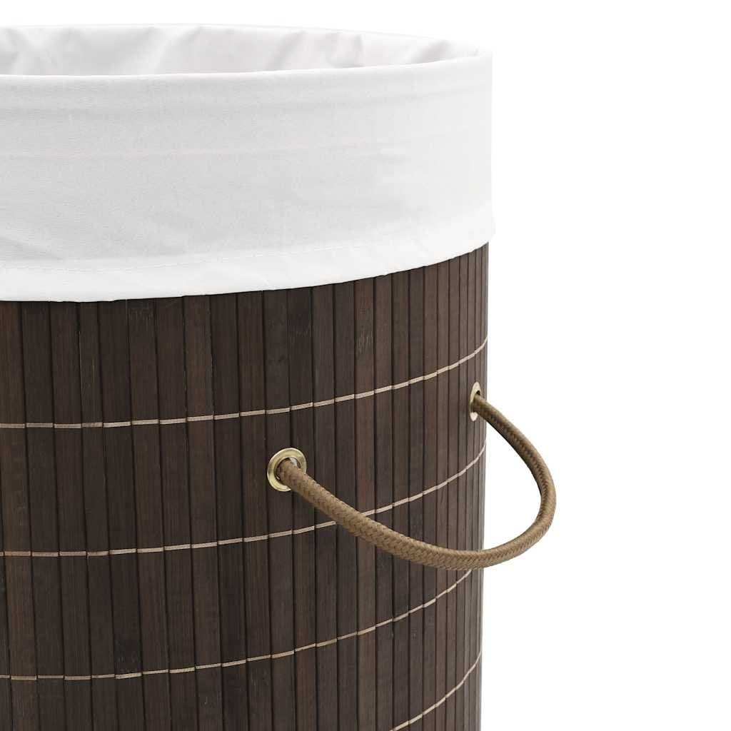 Bamboo Round Laundry Bin with Removable Liner