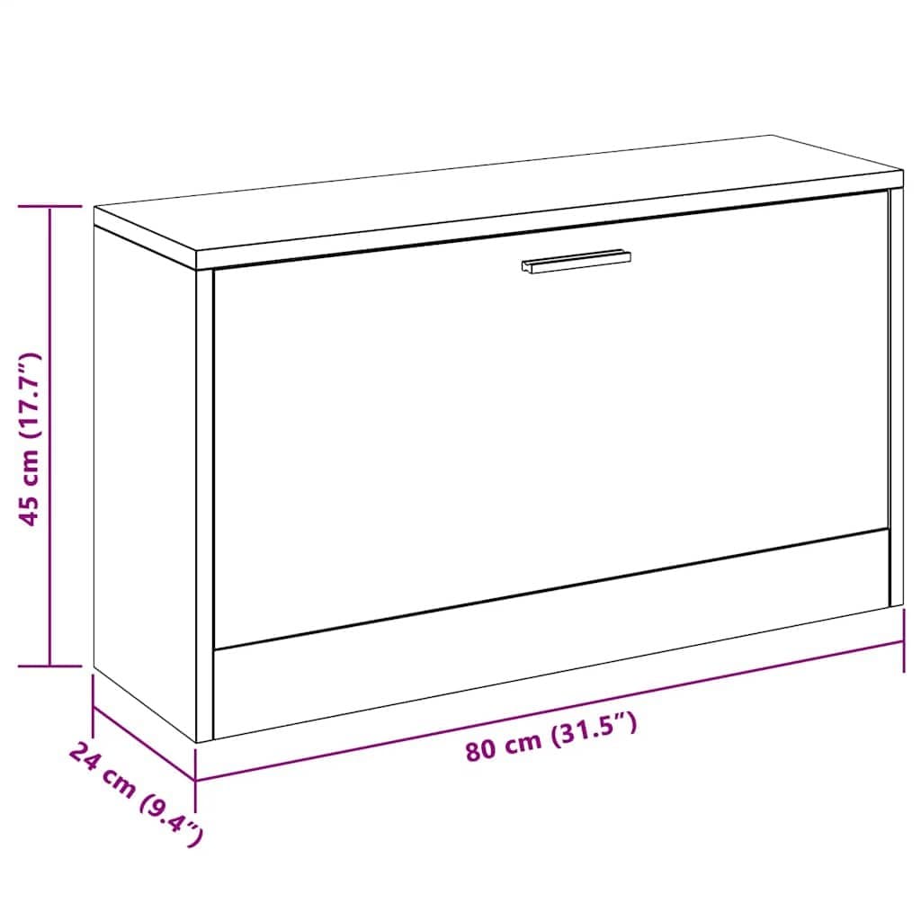 Brown Shoe Storage Bench for Entryway with Seating