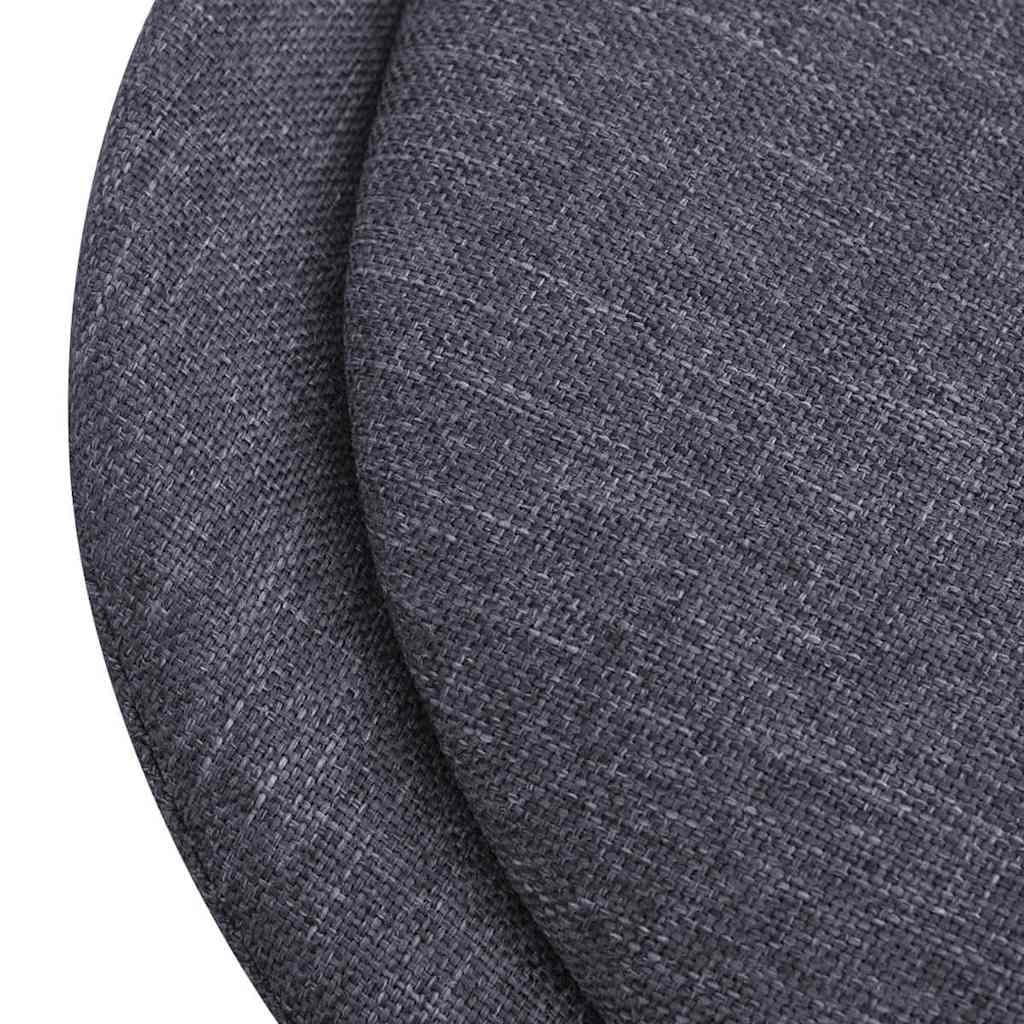 Dining Chairs 2 pcs Grey Fabric Retro Kitchen Seating Padded Seat Wooden Legs