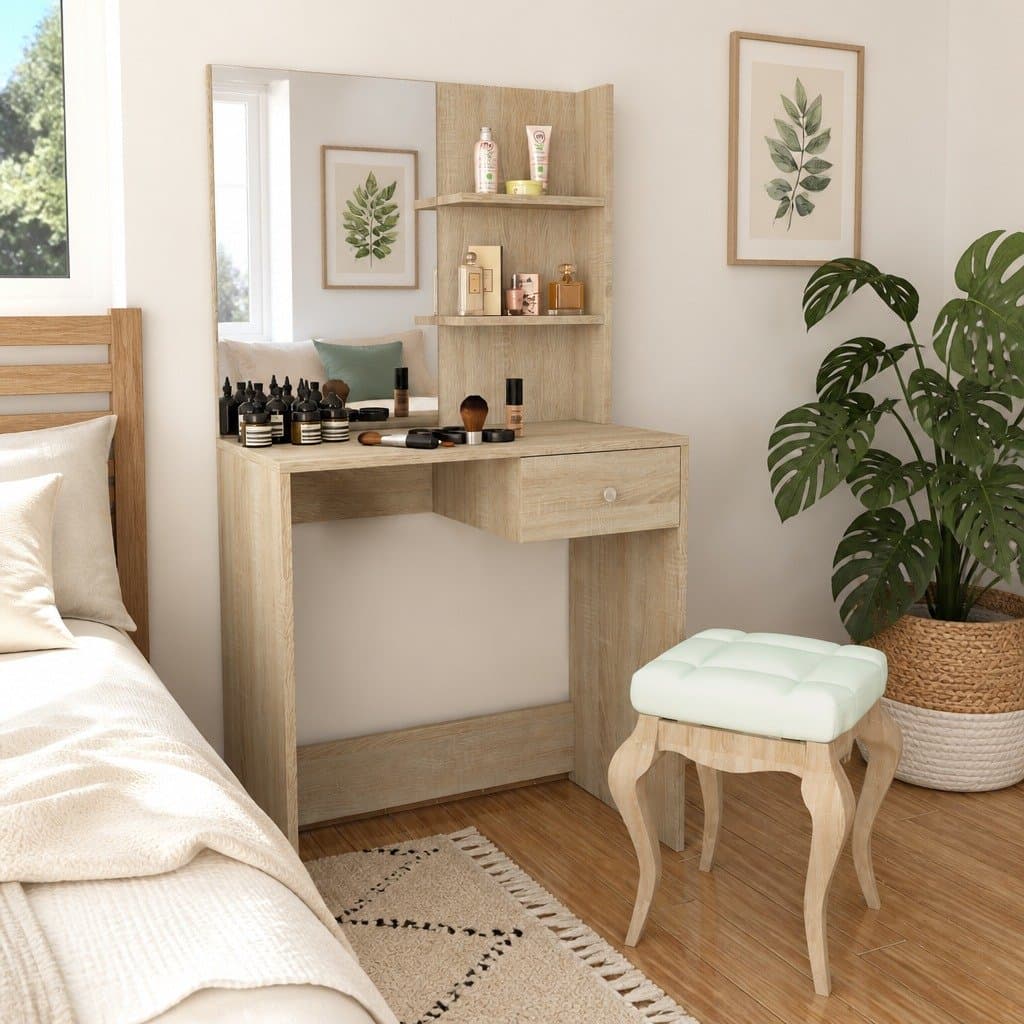 Engineered Wood Dressing Table with Storage