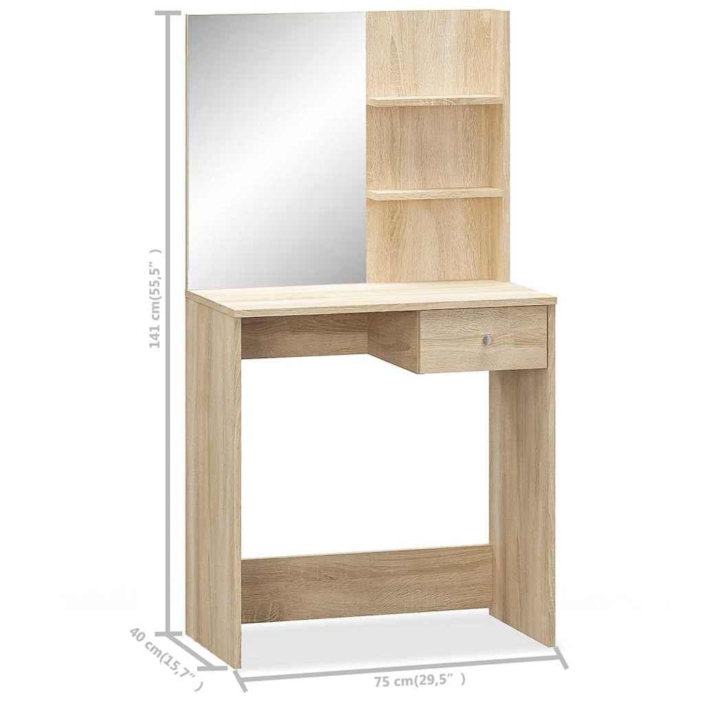 Engineered Wood Dressing Table with Storage