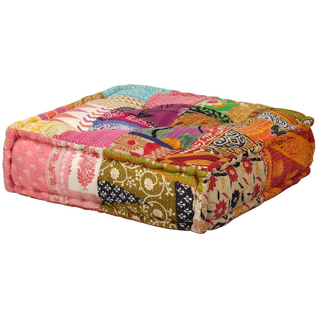 2-Seater Modular Patchwork Pouffe Sofa Bed