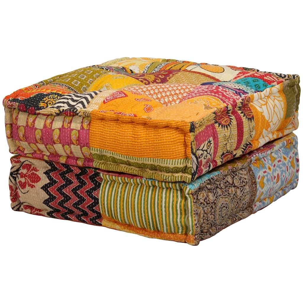 2-Seater Modular Patchwork Pouffe Sofa Bed