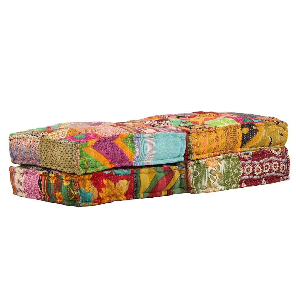 2-Seater Modular Patchwork Pouffe Sofa Bed