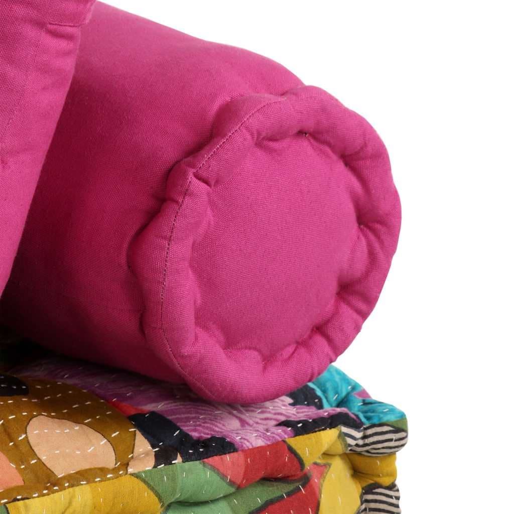 2-Seater Modular Patchwork Pouffe Sofa Bed