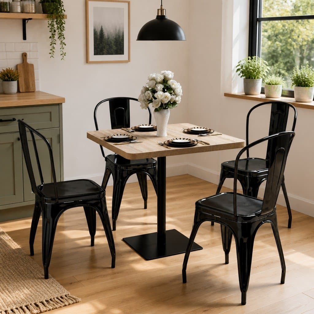Square Bistro Dining Table 80x80cm for Coffee Shops