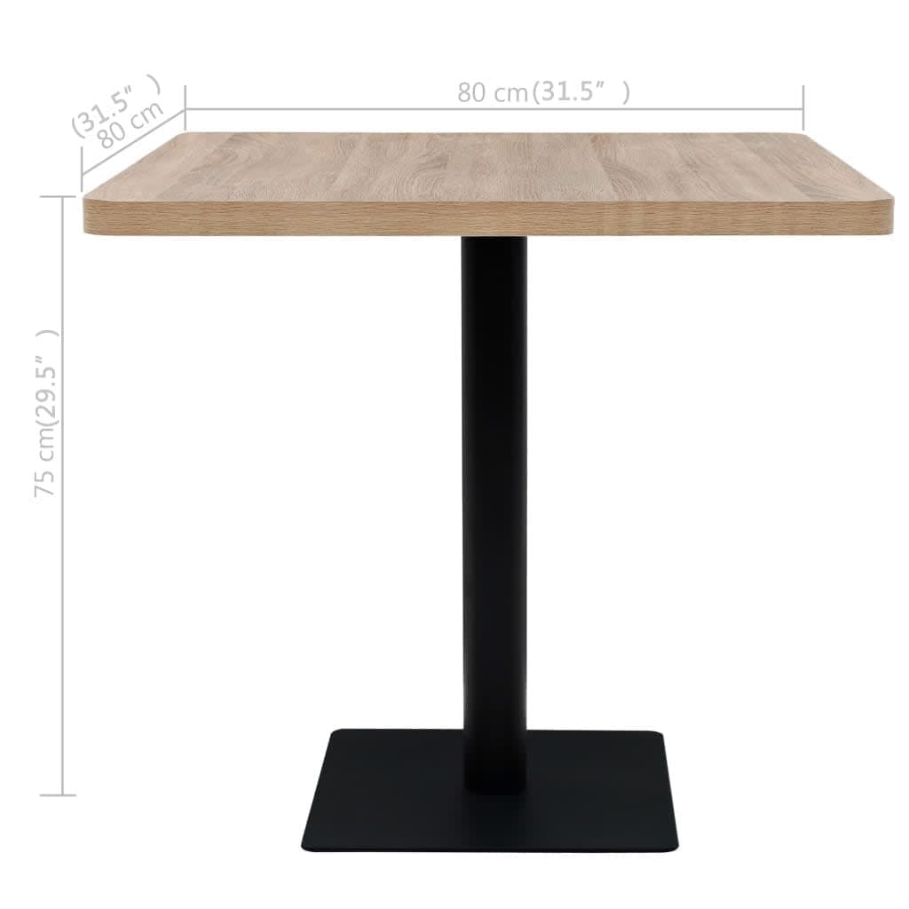 Square Bistro Dining Table 80x80cm for Coffee Shops