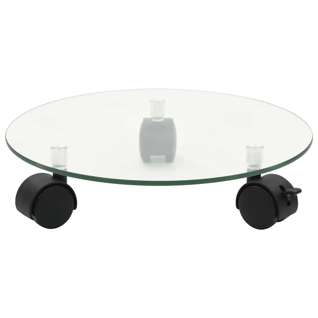 2 pcs Tempered Glass Plant Rollers 28 cm with Lockable Wheels