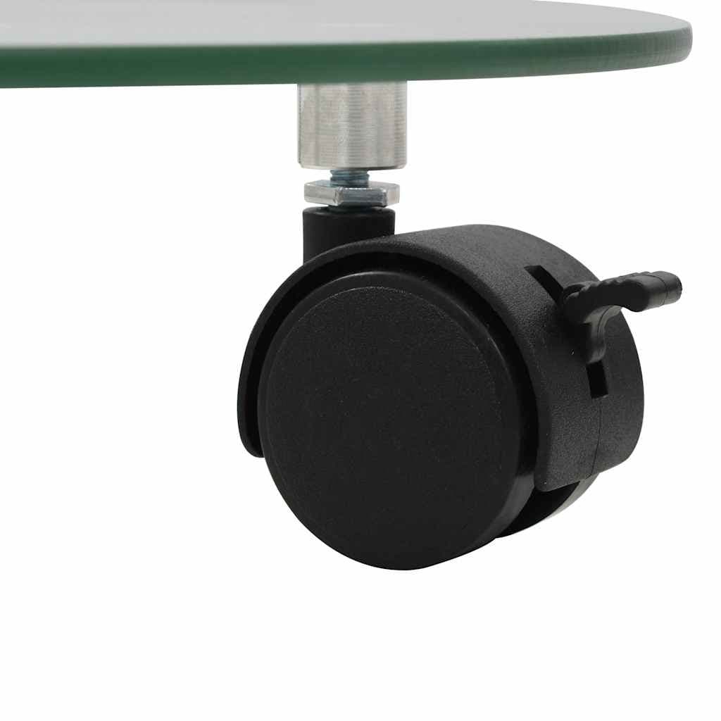 2 pcs Tempered Glass Plant Rollers 28 cm with Lockable Wheels