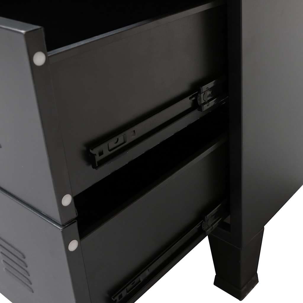 4 Drawer Black Metal Chest of Drawers with Industrial Style