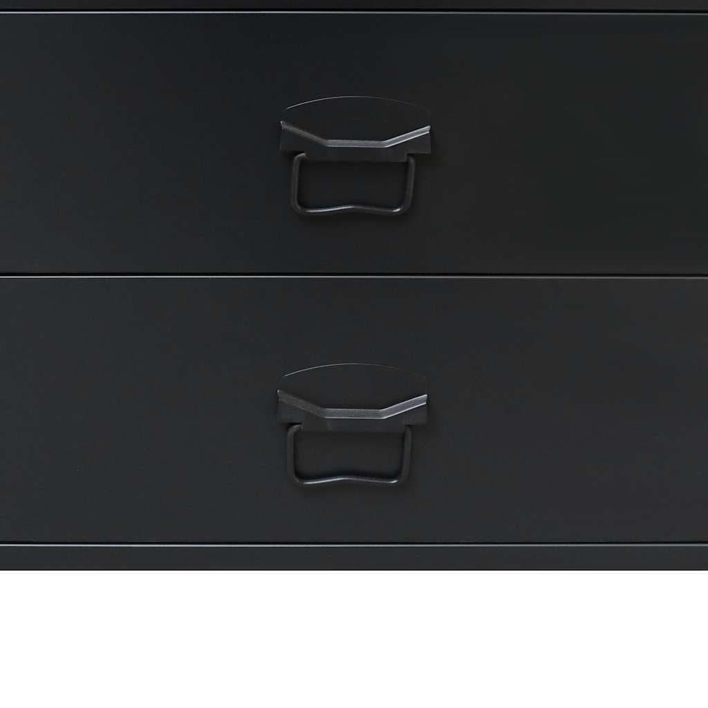 4 Drawer Black Metal Chest of Drawers with Industrial Style