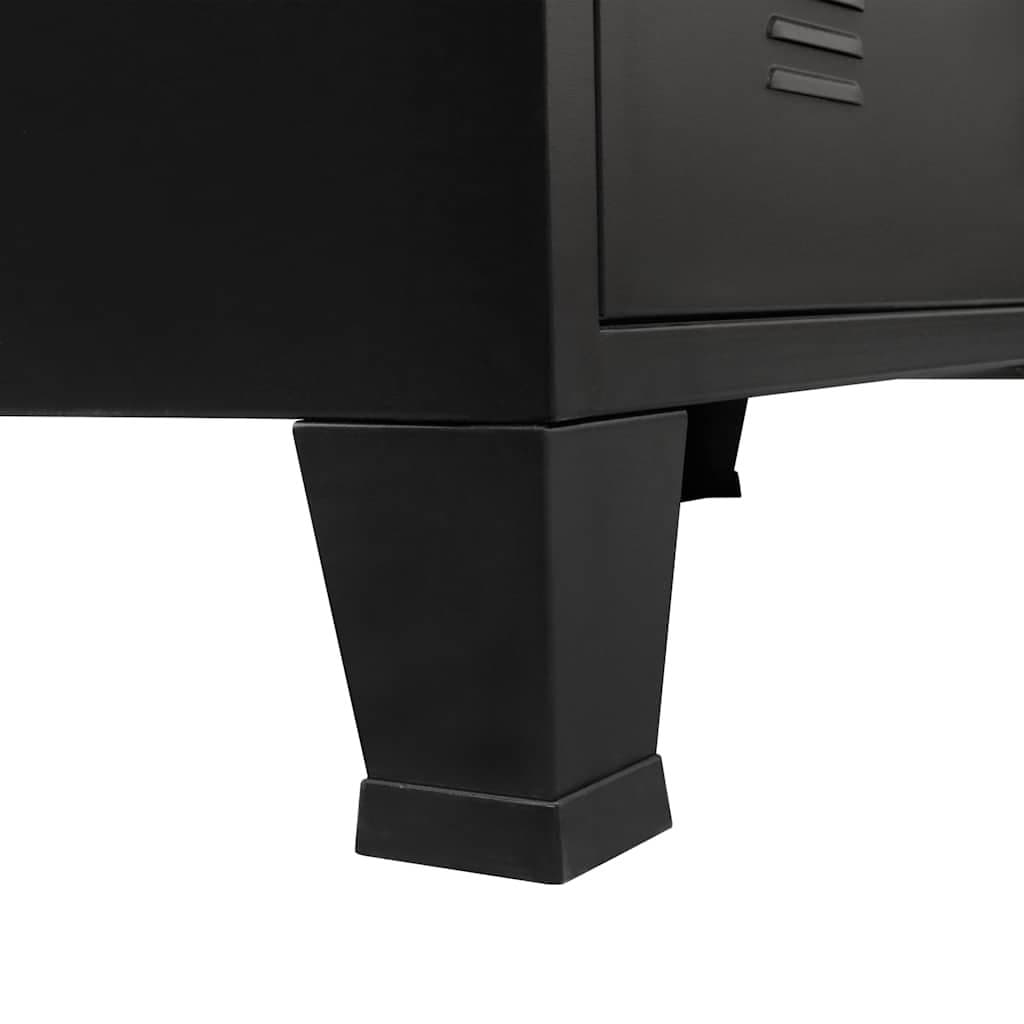 4 Drawer Black Metal Chest of Drawers with Industrial Style