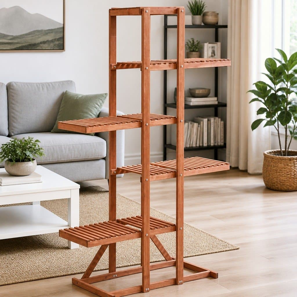 Cedar Wood Plant Stand for Indoor and Outdoor Use
