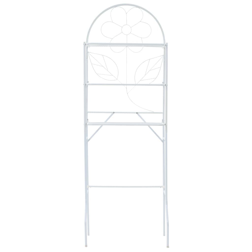 White Bathroom Storage Rack for Towels and Supplies