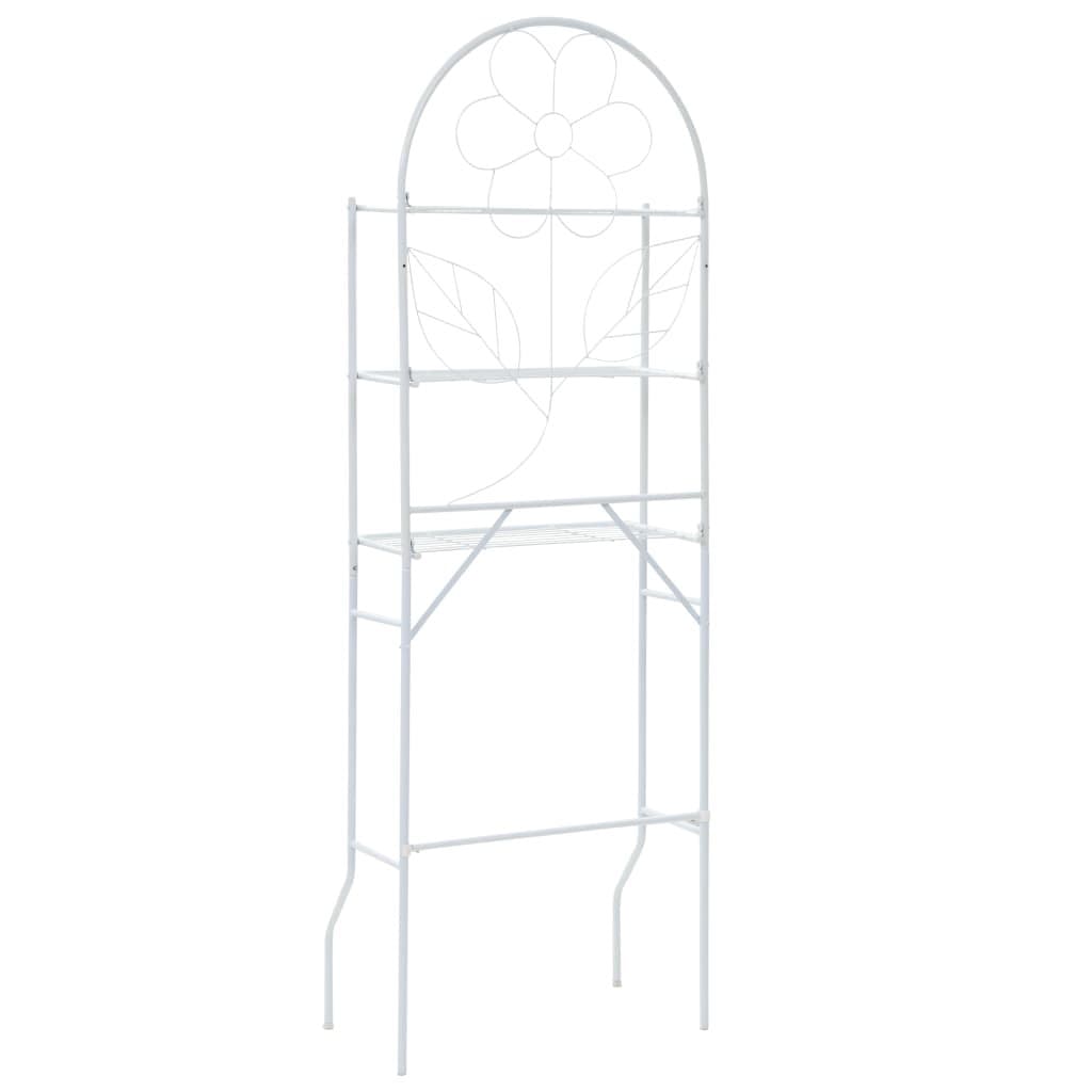 White Bathroom Storage Rack for Towels and Supplies