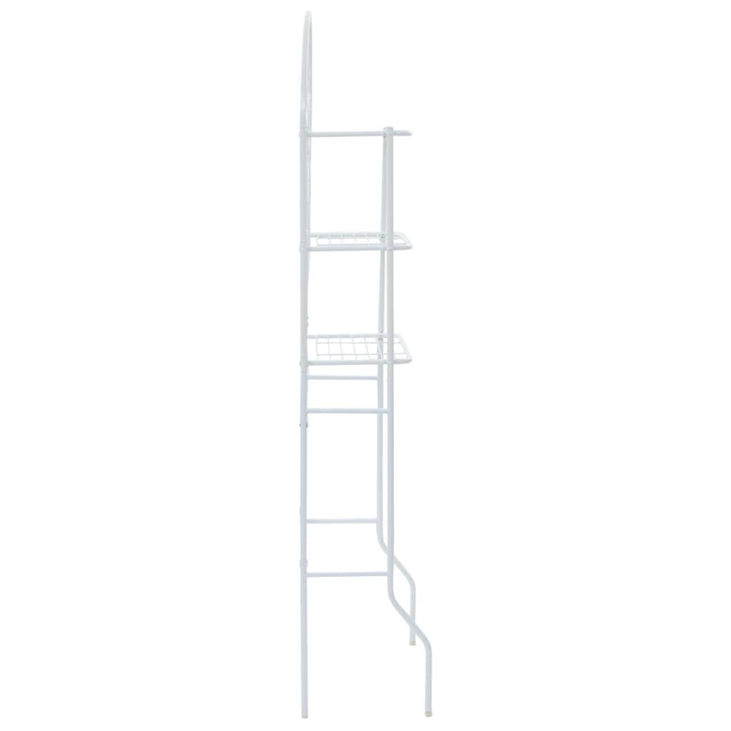 White Bathroom Storage Rack for Towels and Supplies
