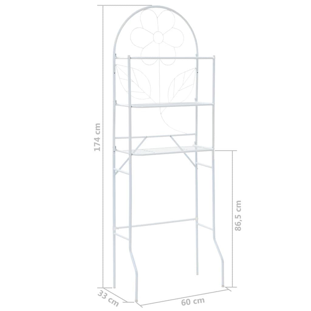 White Bathroom Storage Rack for Towels and Supplies