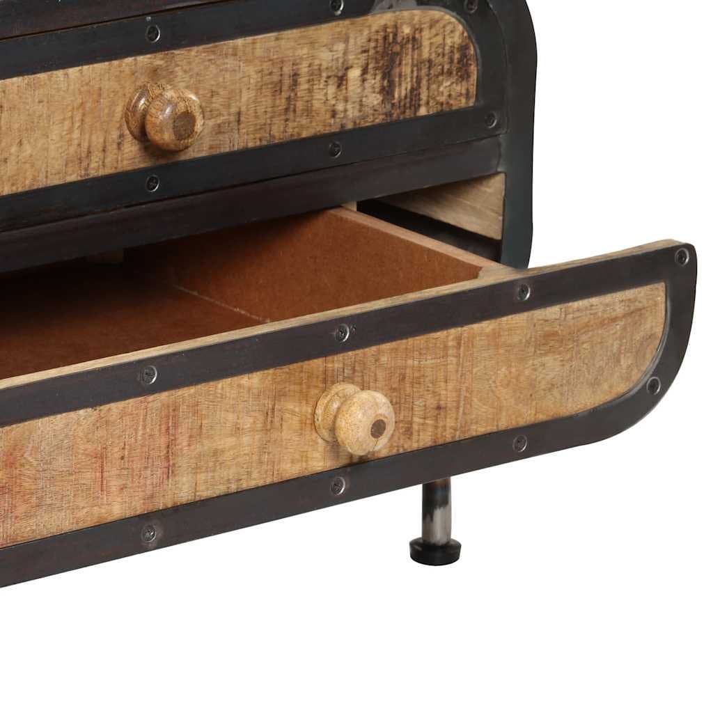 Solid Mango Wood Coffee Table with Storage Drawers 100x50x35cm