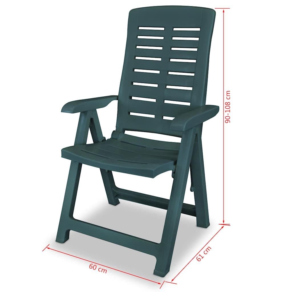 Outdoor Dining Set 5 Piece Green Garden Patio Table Folding Chairs Umbrella Hole