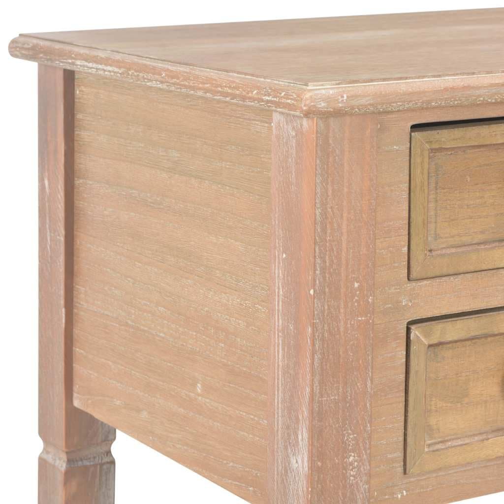 Brown Wooden Writing Desk with Five Drawers