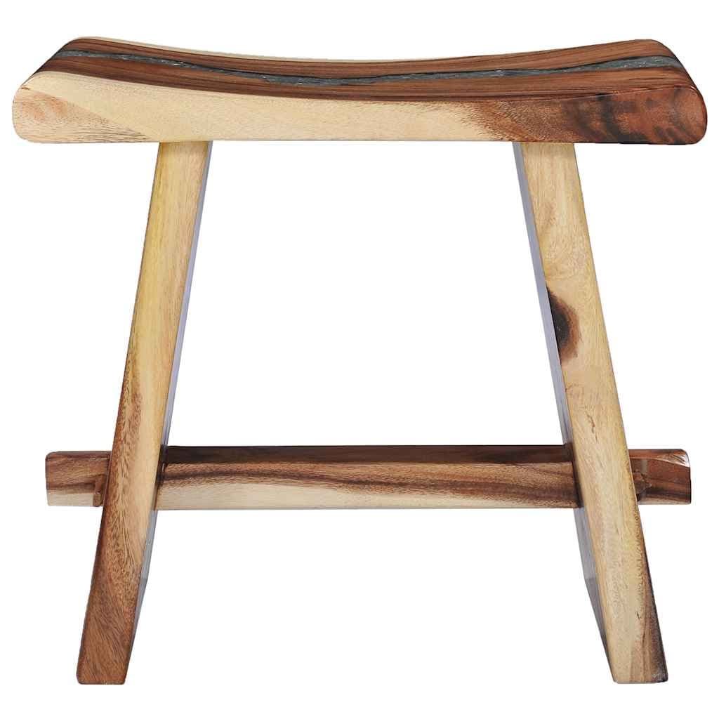 Multicolour Solid Wood and Polyresin Compact Stool