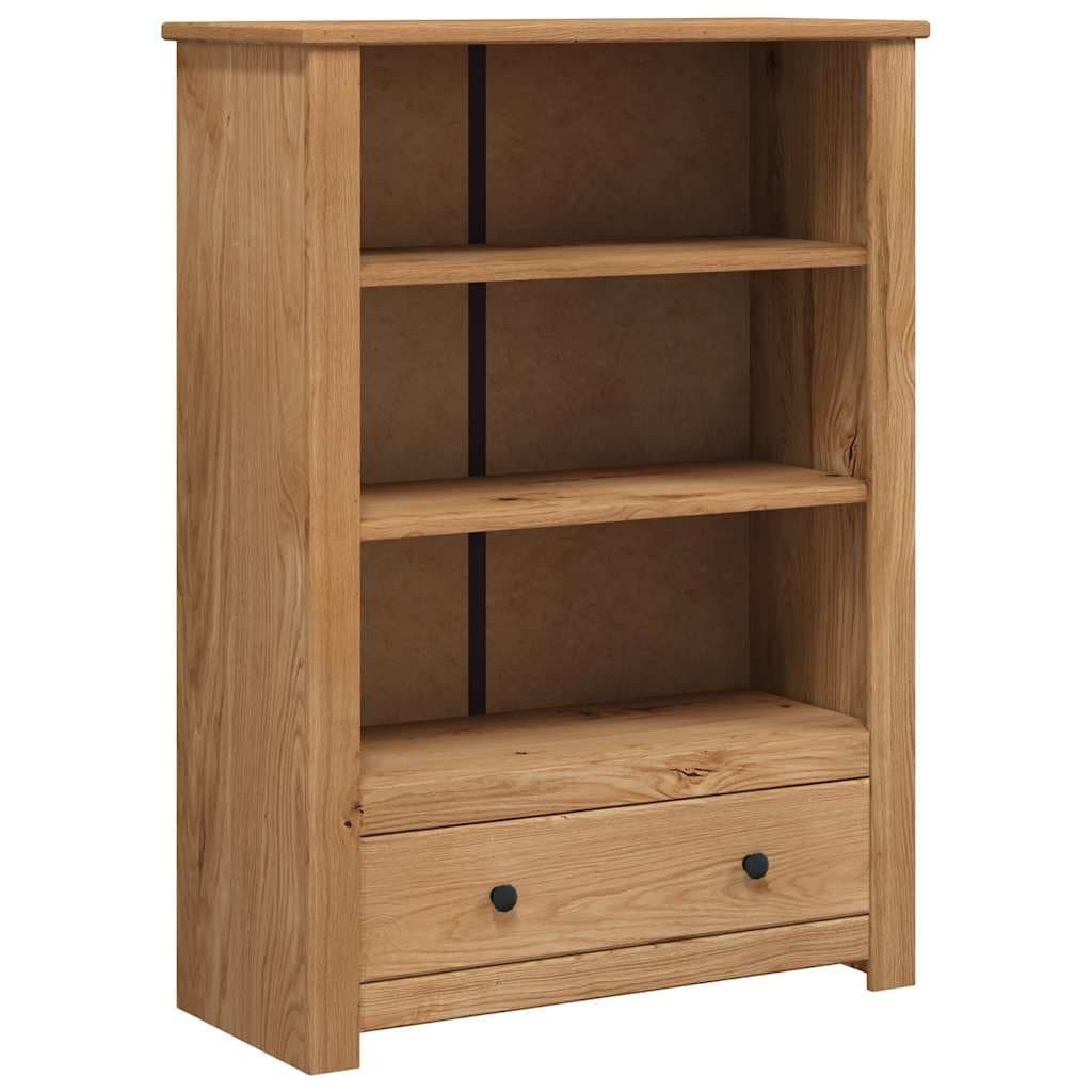 Wooden Bookcase 80x35x110 cm Solid Pine Brown Storage Shelving Unit with Drawer