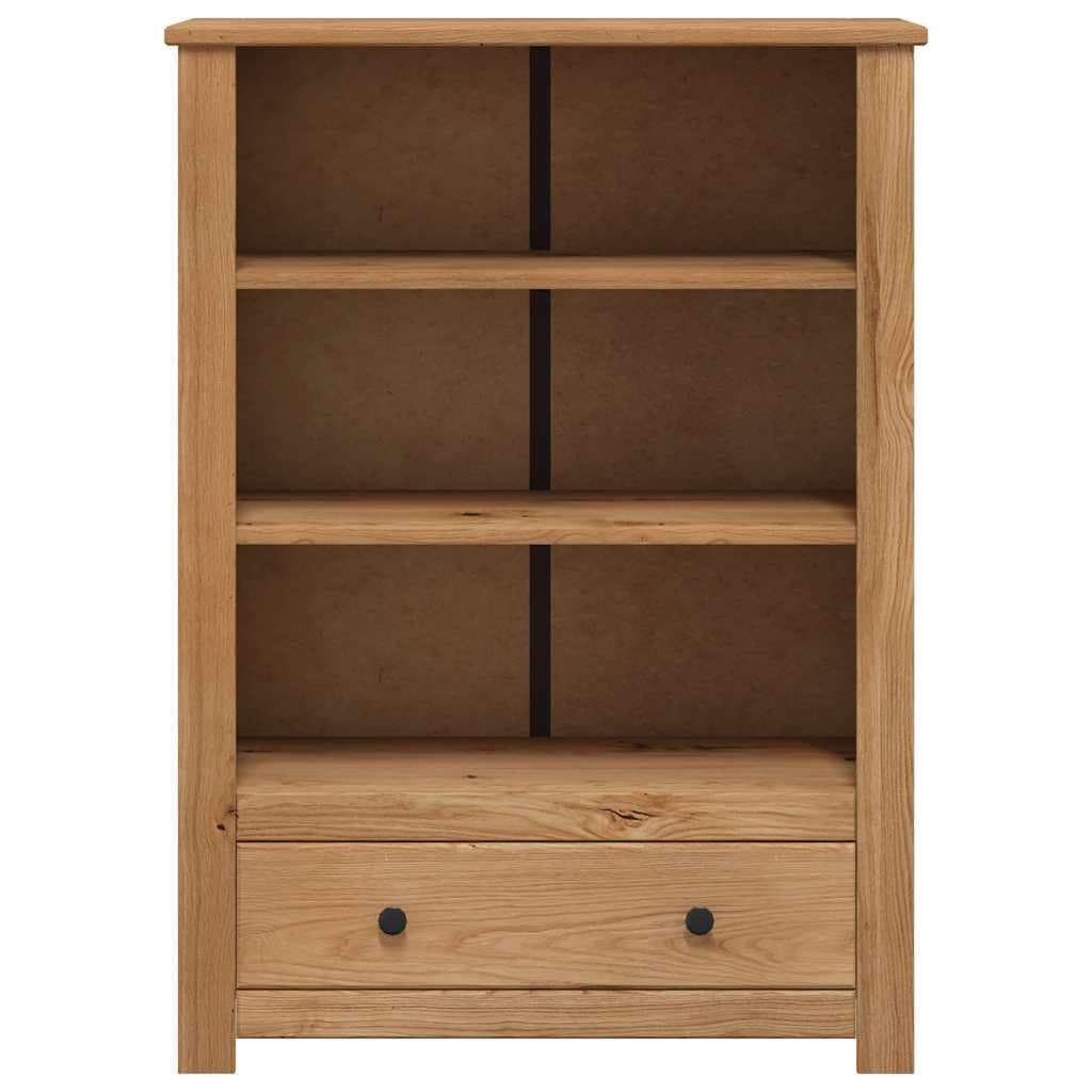 Wooden Bookcase 80x35x110 cm Solid Pine Brown Storage Shelving Unit with Drawer