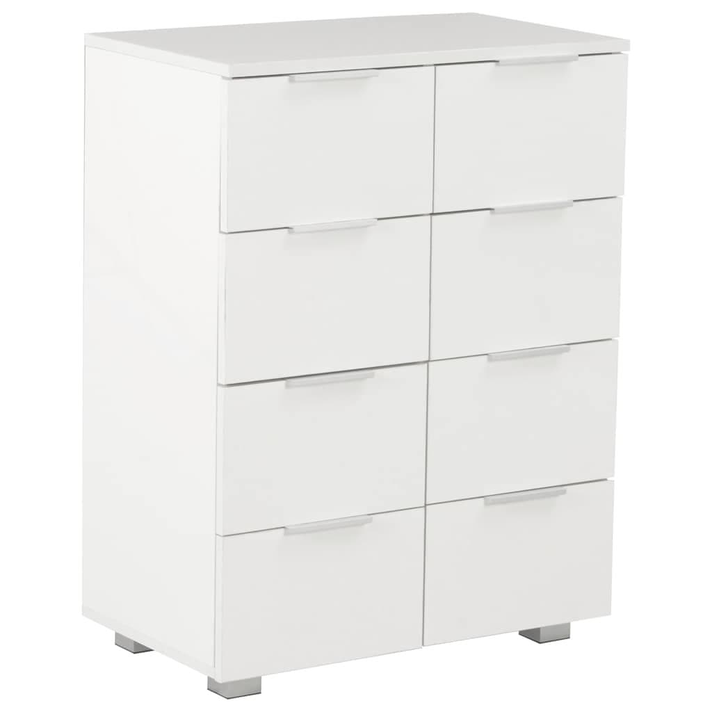 High Gloss White 8-Drawer Storage Sideboard