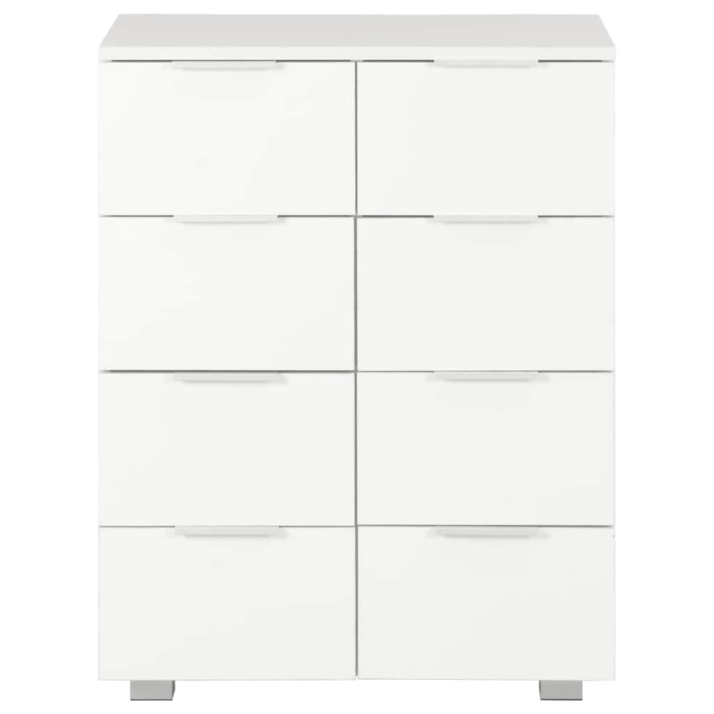 High Gloss White 8-Drawer Storage Sideboard