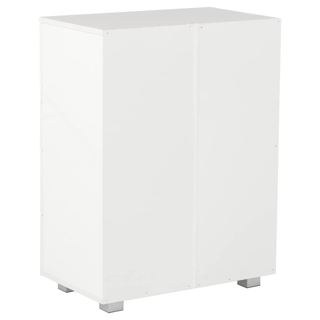 High Gloss White 8-Drawer Storage Sideboard