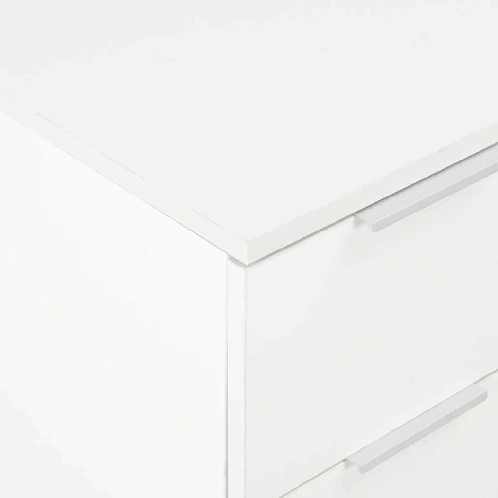 High Gloss White 8-Drawer Storage Sideboard