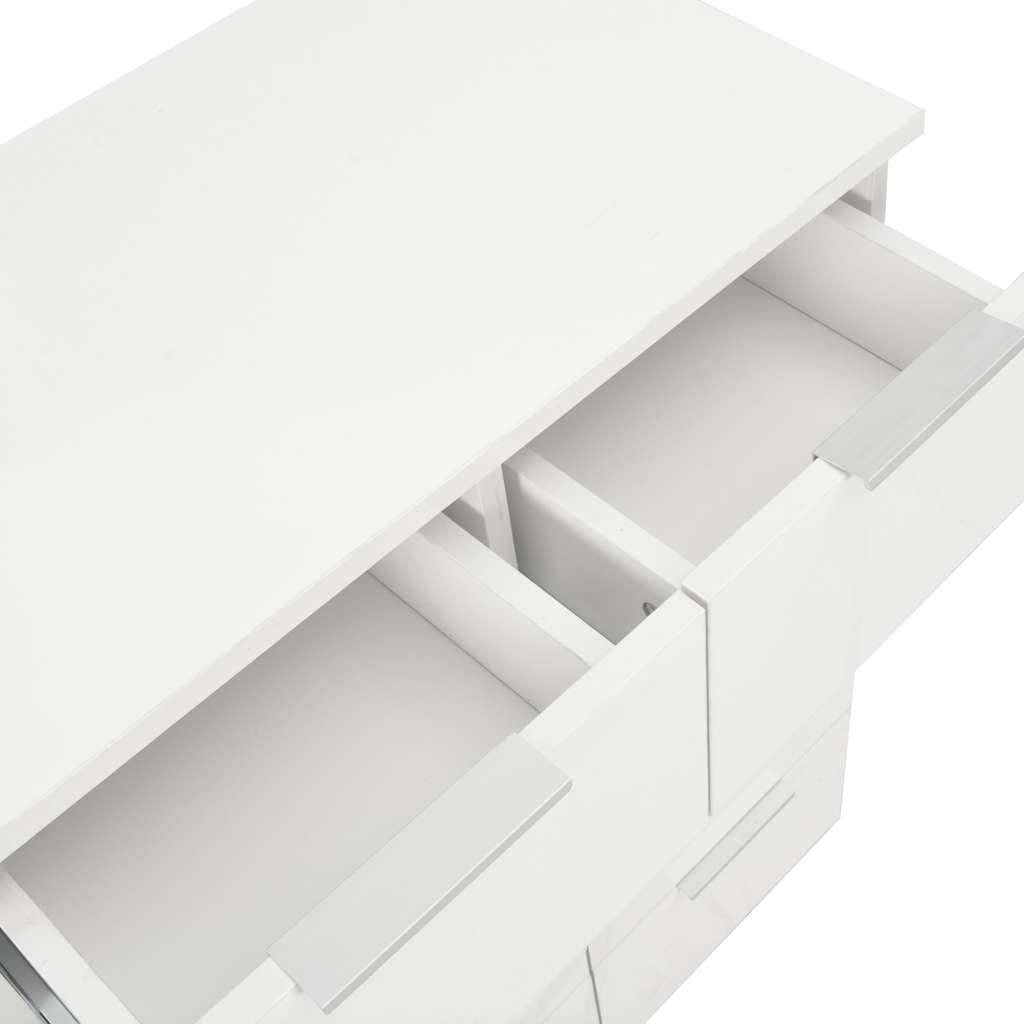 High Gloss White 8-Drawer Storage Sideboard