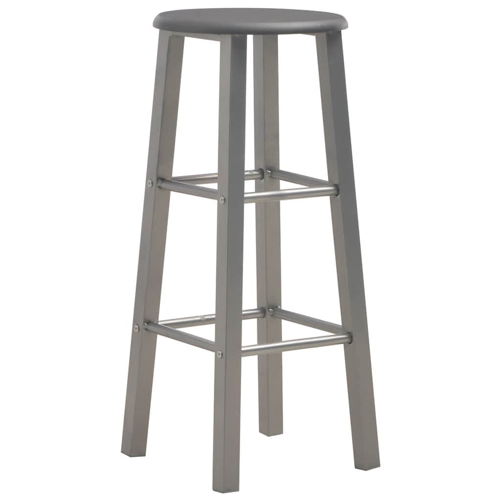 Anthracite Bar Stools Set of 2 with Footrests