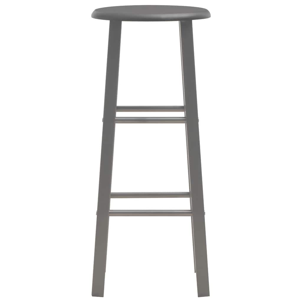 Anthracite Bar Stools Set of 2 with Footrests