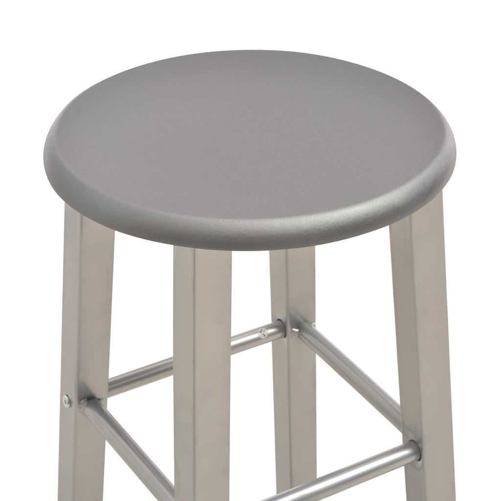 Anthracite Bar Stools Set of 2 with Footrests