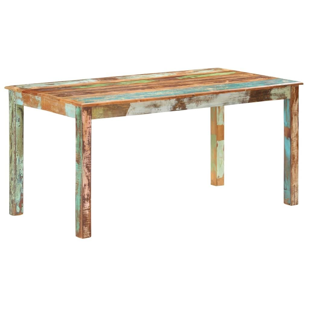 Dining Table Solid Reclaimed Wood 160x80x76 cm Kitchen Room Furniture