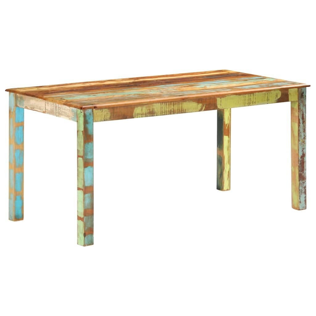 Dining Table Solid Reclaimed Wood 160x80x76 cm Kitchen Room Furniture
