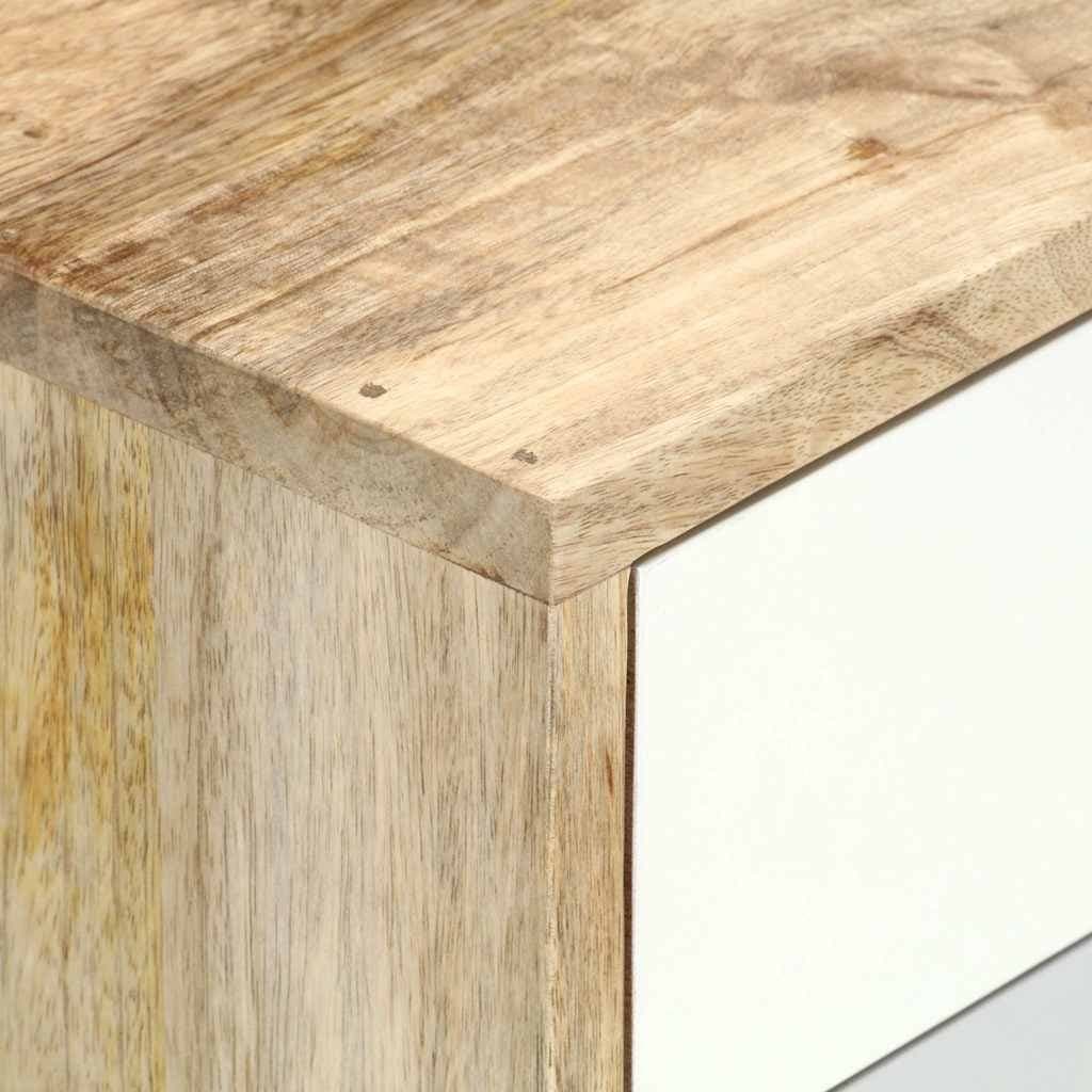 Solid Wood Mango Nightstand with 2 Drawers for Storage