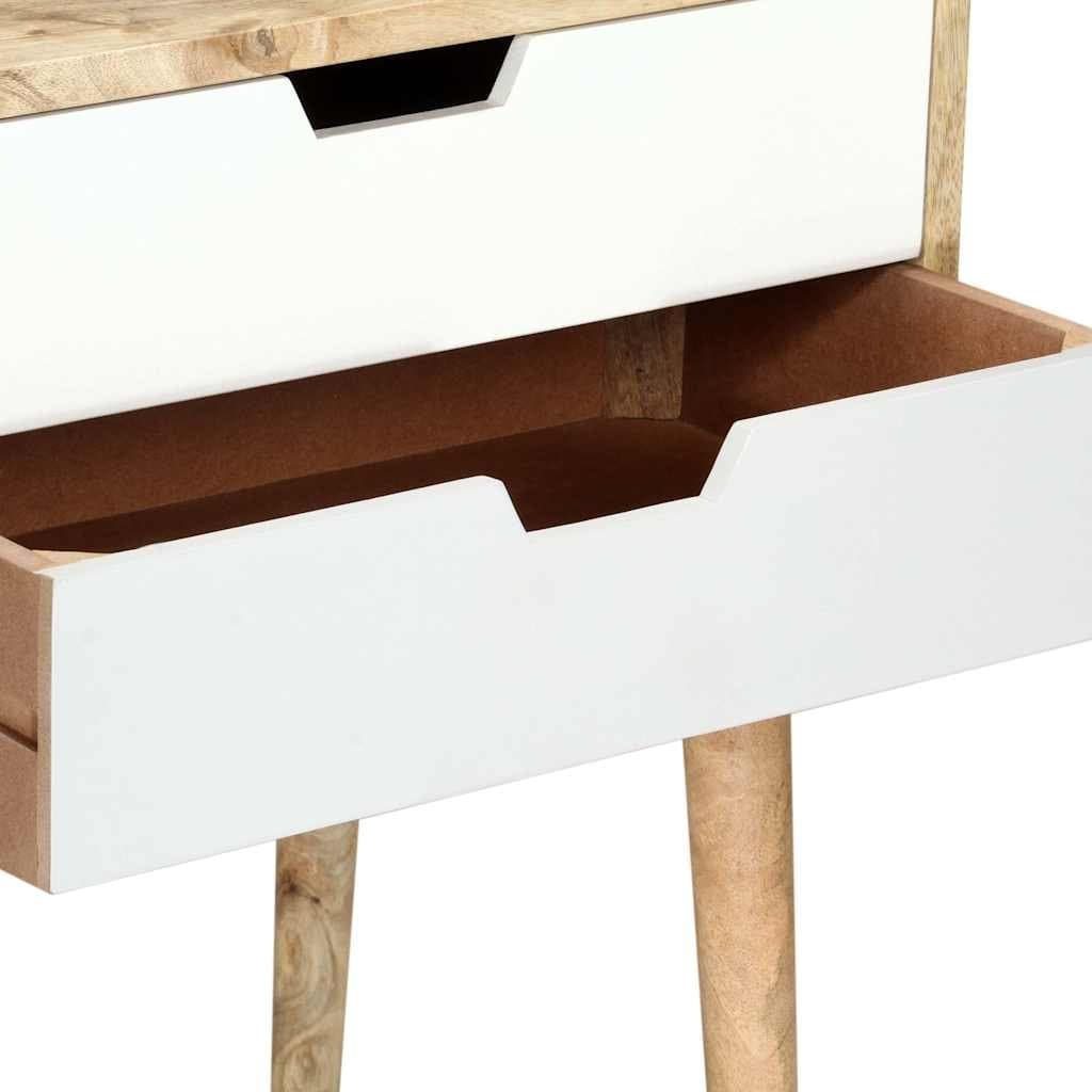 Solid Wood Mango Nightstand with 2 Drawers for Storage