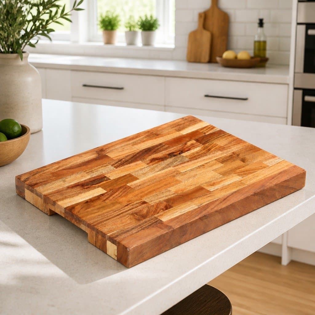 Solid Acacia Wood Chopping Board 40x30x4 cm Brown