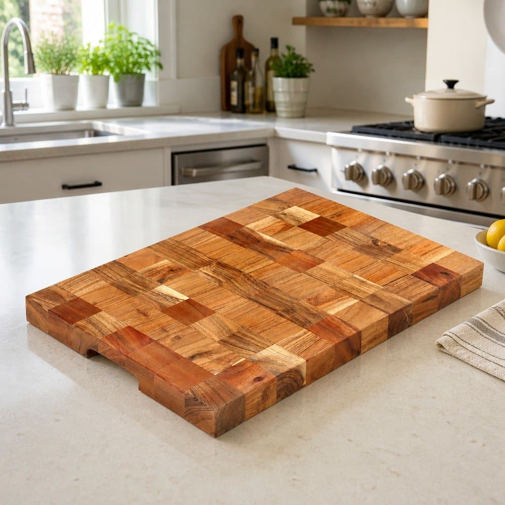 Solid Acacia Wood Cutting Board 50x34x3.8 cm