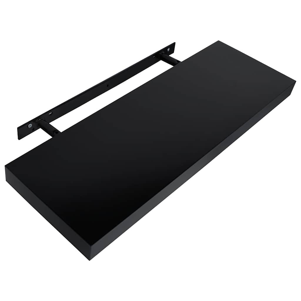 Floating Wall Shelves 2 Pieces Black Display Storage Home Decor Organiser