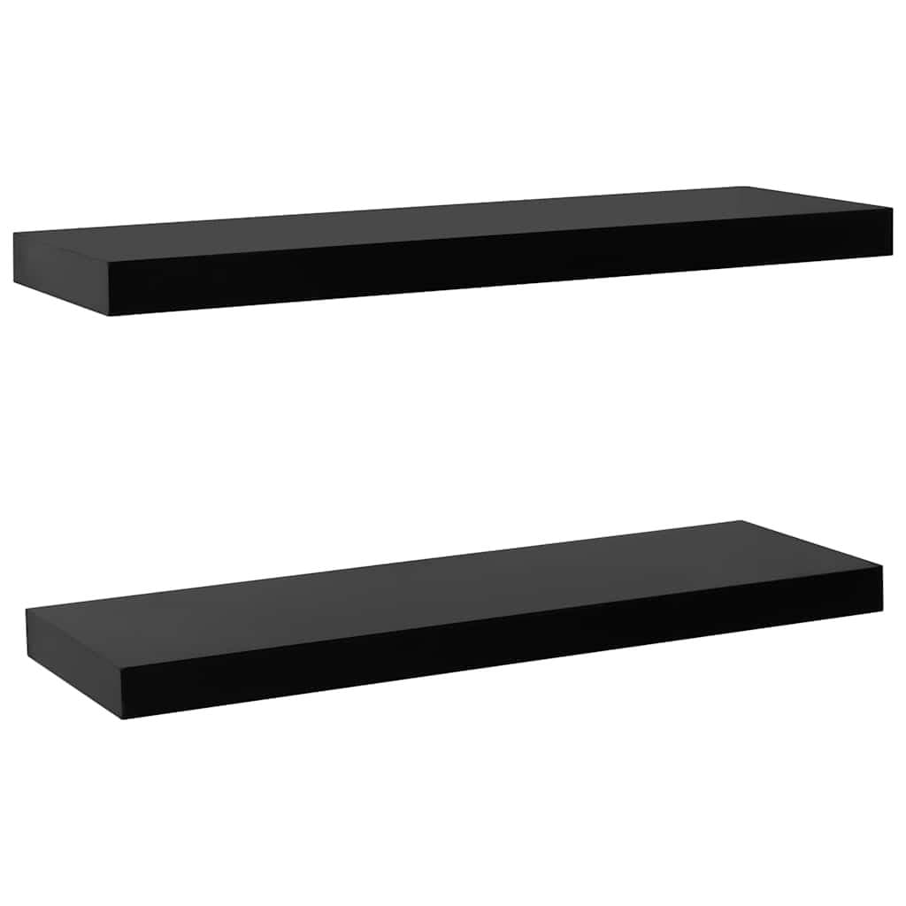 Floating Wall Shelves 2 Pieces Black Display Ledges Storage Home Decor