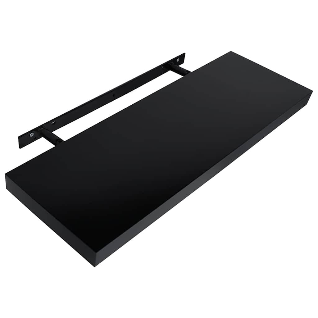 Floating Wall Shelves 2 Pieces Black Display Ledges Storage Home Decor