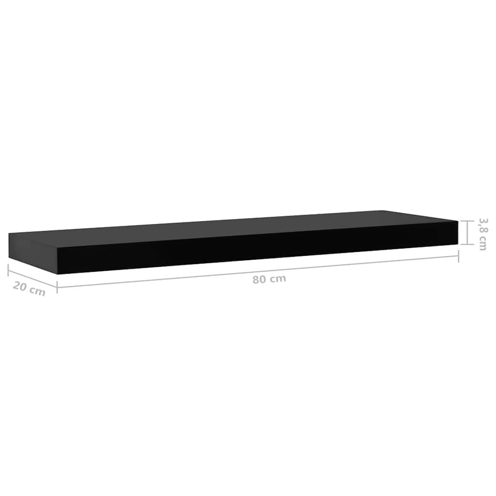 Floating Wall Shelves 2 Pieces Black Display Ledges Storage Home Decor